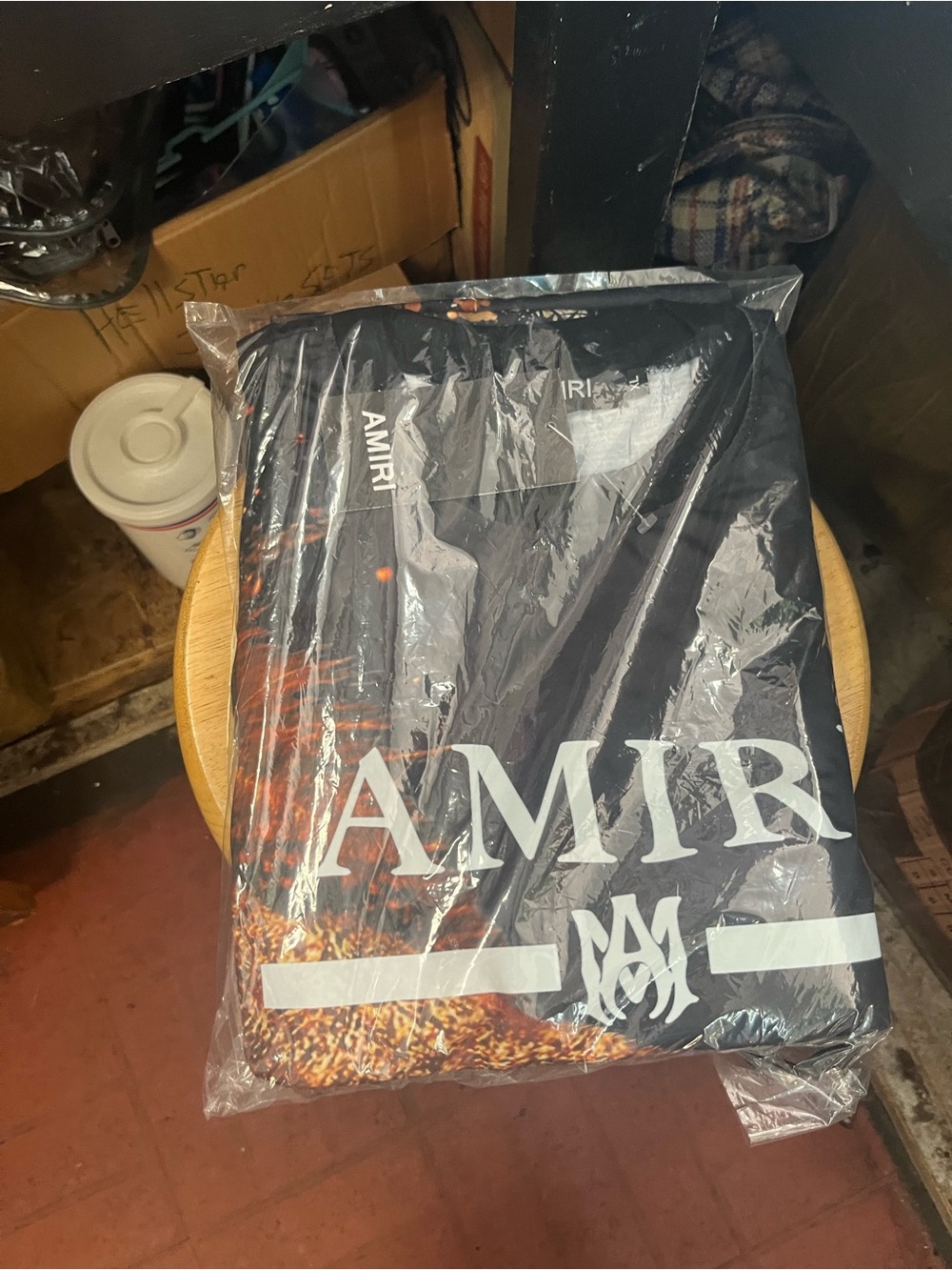 AMIRI Black & Brown Lion Graphic Short Sleeve Tee - Picture 2 of 3